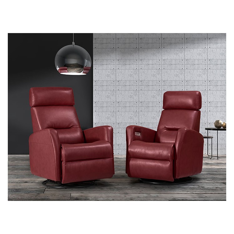 Electric reclining rocking and swiveling chair