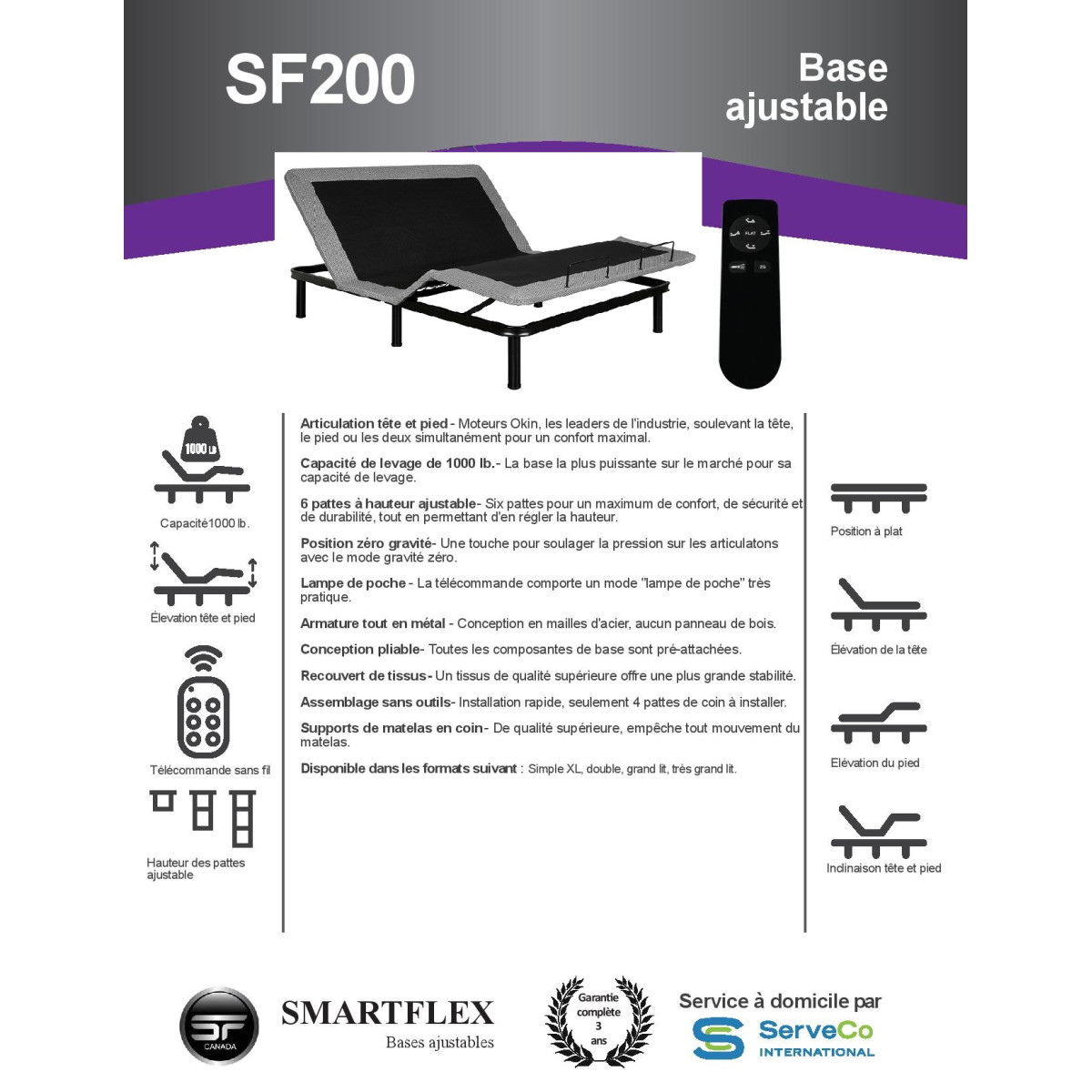 Smart Flex 200 Electric Adjustable Bed