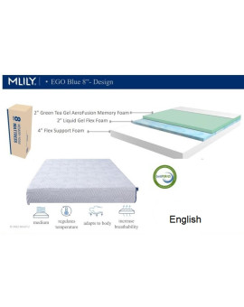 Mattress M-Lily ego blue 8'' inches cushion-firm