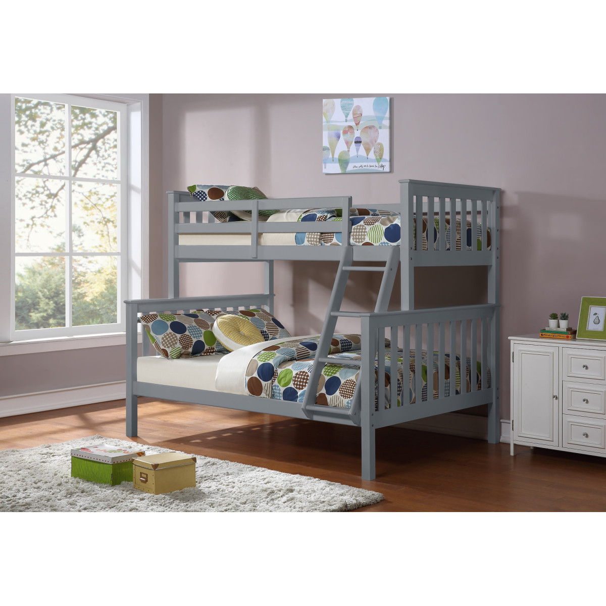 WOOD BUNK BED 102 SINGLE/DOUBLE