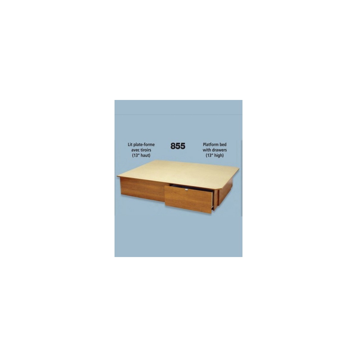 Platform Bed 855 - 13 '' 2 Drawers
